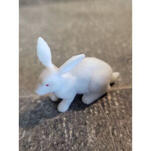 White bunny red eye toy figure zoo animal farm